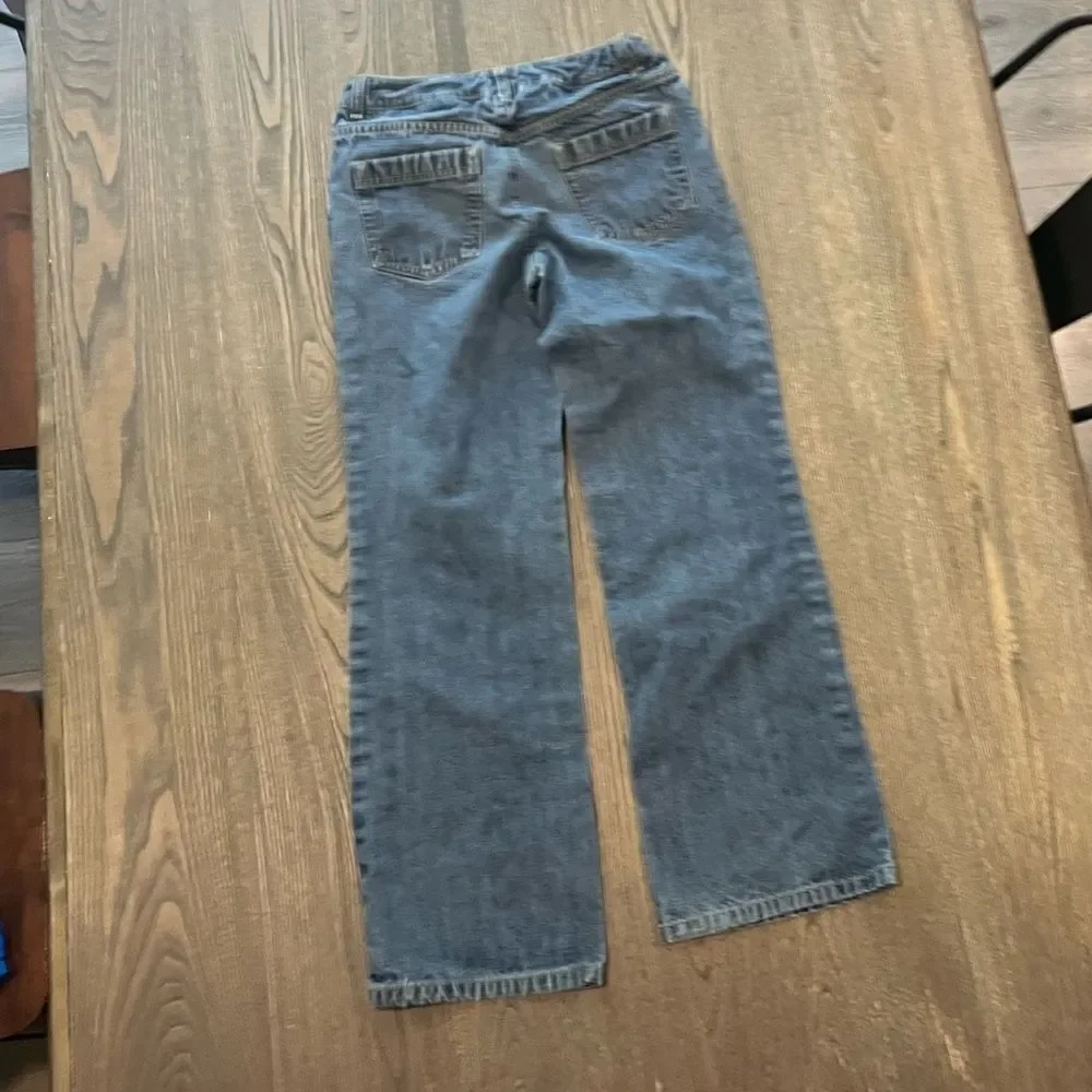 Lands' End Kids Medium Wash Cotton Straight Leg Jeans Size 12
